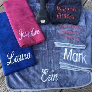 Workout Towel, Personalized Gym Towel, Monogrammed Yoga Sweat Cloth - Perfect Christmas Gift, Best Birthday Present, Customized team gift