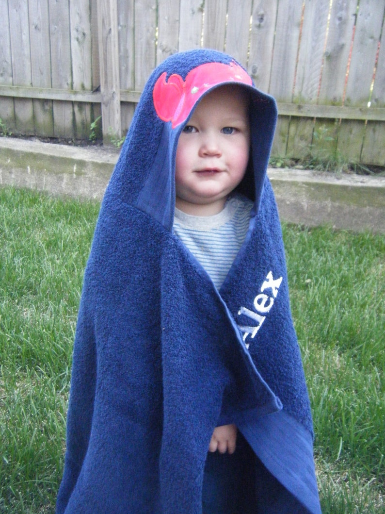 Crab Hooded Towel Personalized Hood Towel Nautical Baby Shower Gift Ocean Decor Nautical Birthday Party Nautical Decor Ocean Bath Towel