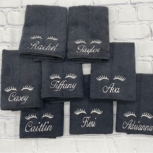 Makeup Removal Cloth, Personalized Washcloth Monogrammed Face Towel, Microfiber Embroidered Gift for Her, Slumber Party Bath Spa, Bridesmaid