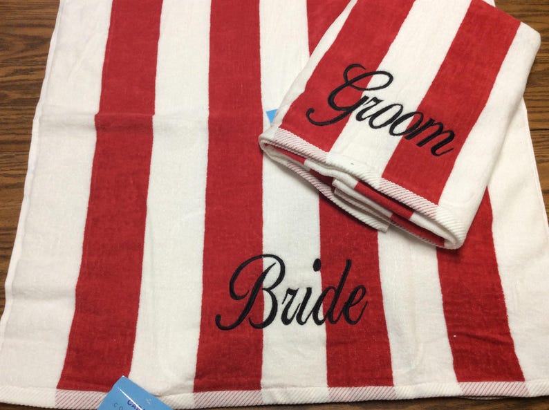 Couples Personalized Beach Towels Wedding Gift His And Hers Etsy