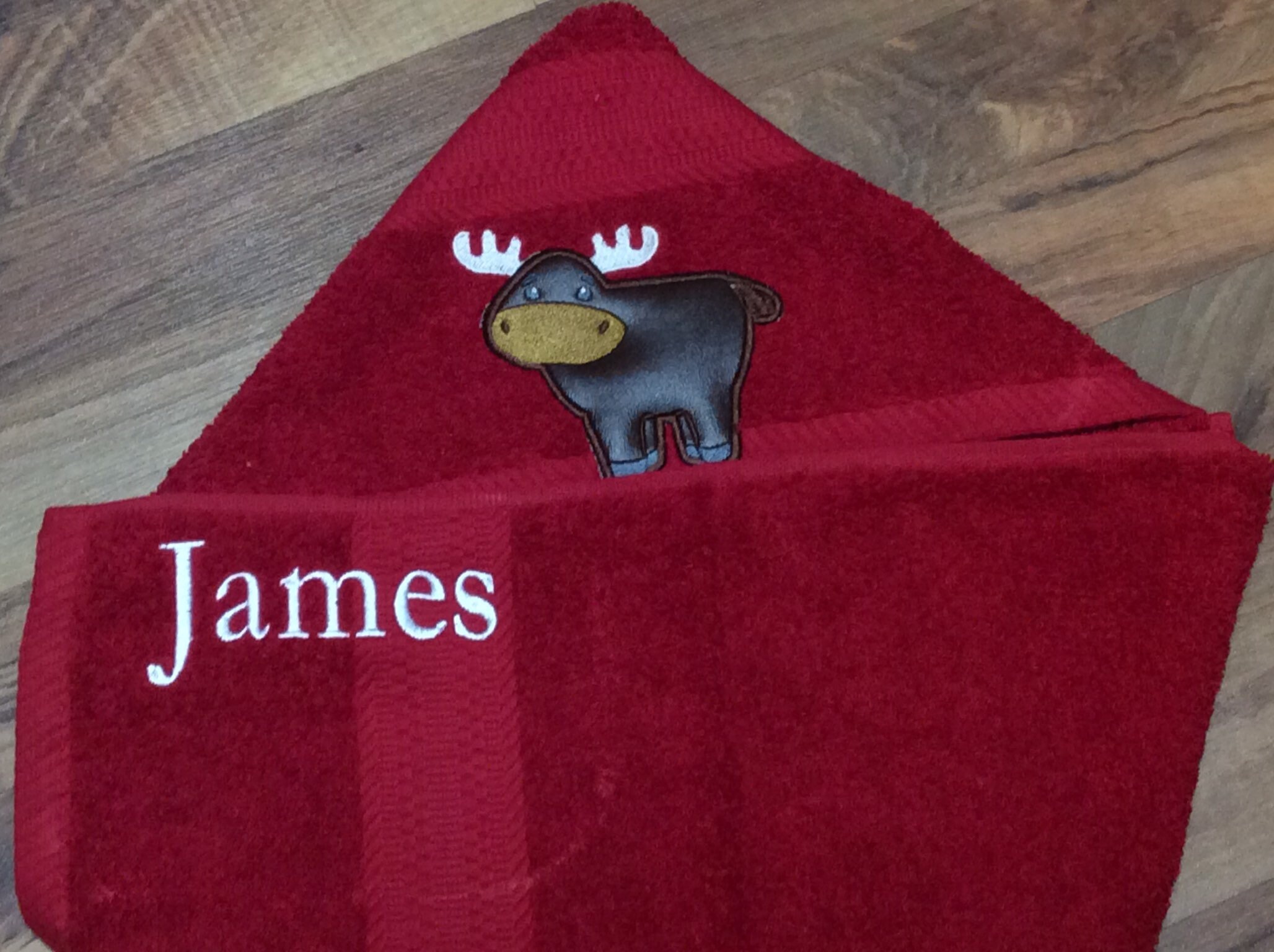 Moose Personalized Towel Woodland Kids Hooded Towel Infant Etsy