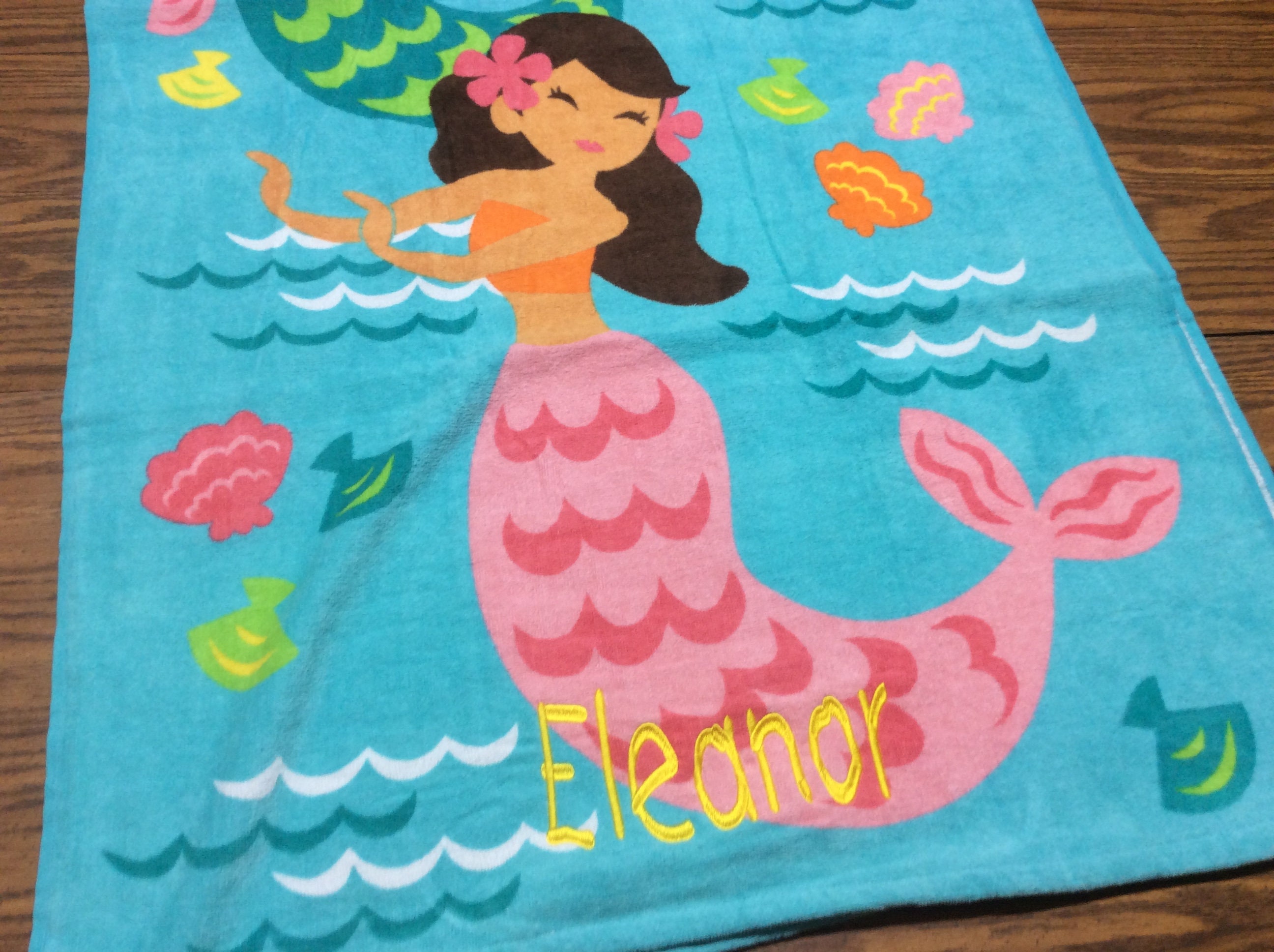 Mermaid Personalized Beach Towel Mermaid Beach Towel Etsy