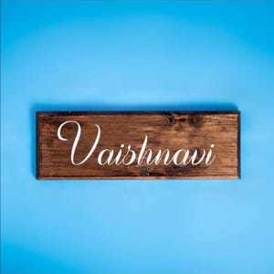 Rustiek rechthoekig houten naambord voor thuis | Op maat gegraveerd houten naambord | Gepersonaliseerde handgemaakte wanddecoratie