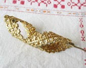 Antique Hatpin needle 1930s, Gilded needle, Hat pin, Vintage brooch, Epingle à chapeau dorée