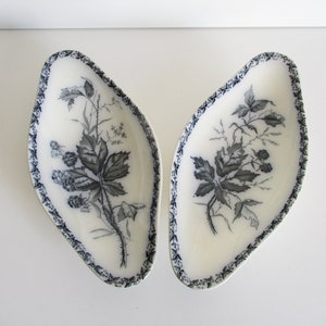 2 antique french dish T.F BADONVILLER Mûre 1900s, Vintage Transferware dishes bowl, Ravier ancien, Assiette Plat