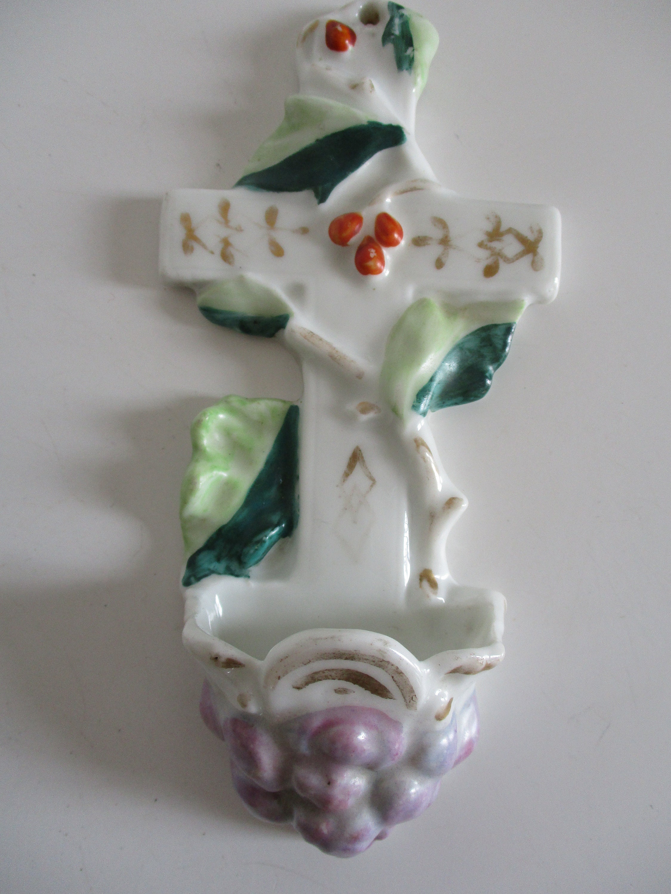 アンティーク フランス製 ベニティエ 聖水盤 1900年代、白磁 高級