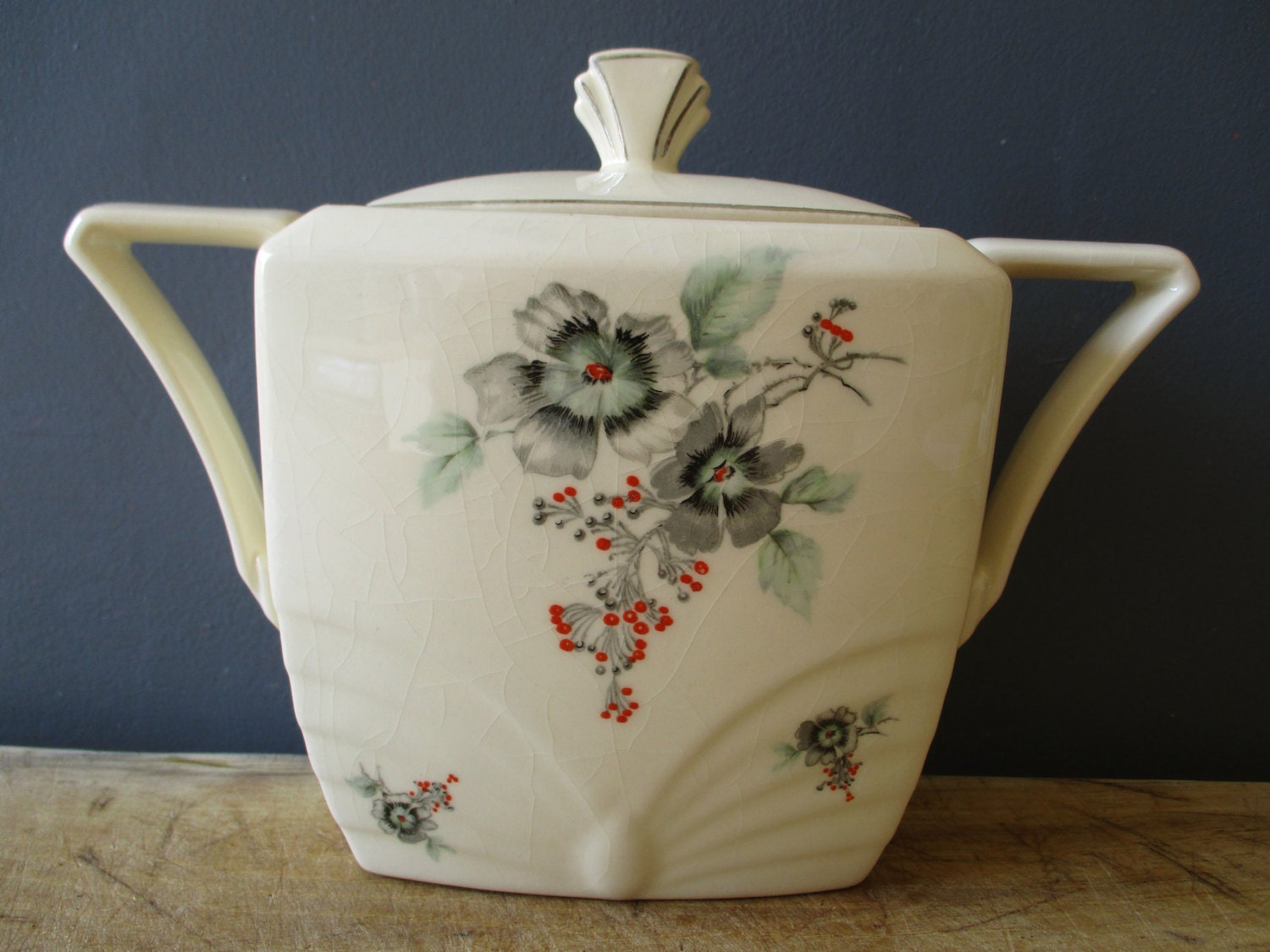 Vintage sugar pot 1930s Art Deco Bowl Canister Antique Etsy