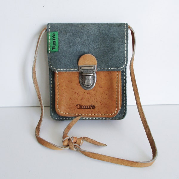 Vintage french little shoulder pocket bag TANN'S 1970s Attache case Handbag Sac bandoulière Cartable Serviette Pochette Sac