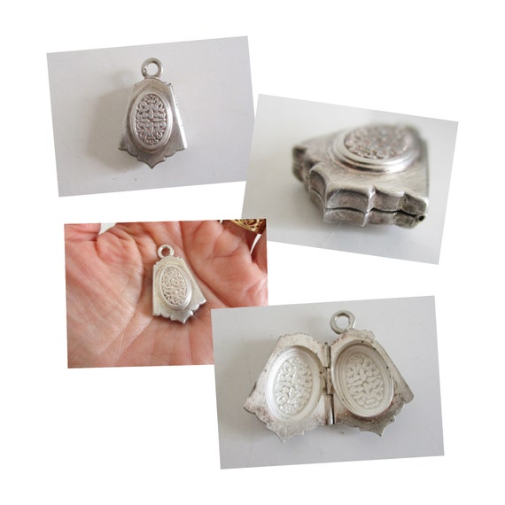 Vintage little French double locket pendant 1950s,