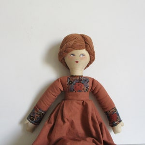 Vintage french rag doll Catherine Jounot 1970s, Fabric collectible signed doll, France,  Poupée poupon bébé ancien tissu, Toy Jouet