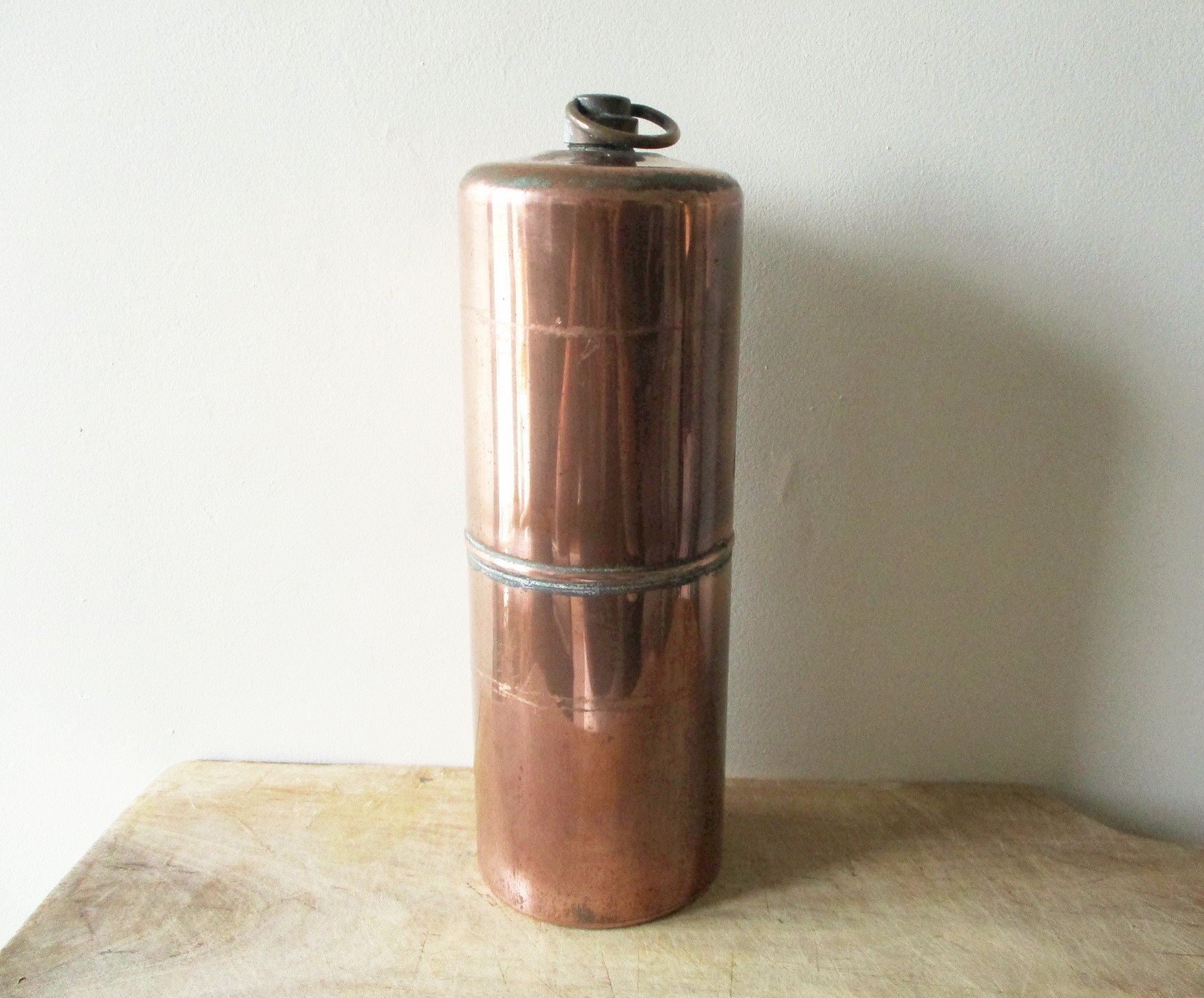 Antique french copper hot water bottle 1920s Vintage bed Etsy