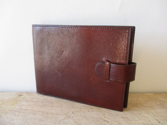 LONGCHAMP porte-cartes français vintage, portefeuille en cuir marron, années 1980, France, Paris, Luxe, Fashion, Porte carte papiers