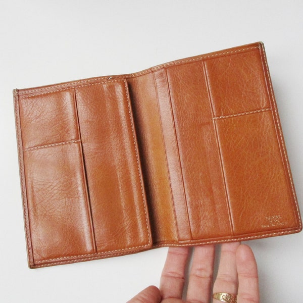 Vintage Franse creditcardhouder, Royal Paris, 1980, Bruin leer, Porte-cartes, Cuir Marron, Frankrijk