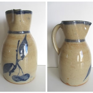 Vintage french stoneware pitcher pot 1960s, Water wine bottle, Antique bowl jug, Home decor, France, Pichet grès eau vin Bowl, Café au lait