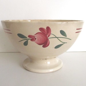 Vintage französische große Schüssel GIEN FRANCE 1960er Jahre, Blumenküche Antike Tasse, Bol ancien Café au lait, Bauernhaus, Küche