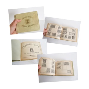 Antique French Little empty stamp album MAURY 1940s Vintage, Stamp collector, Album timbre, France