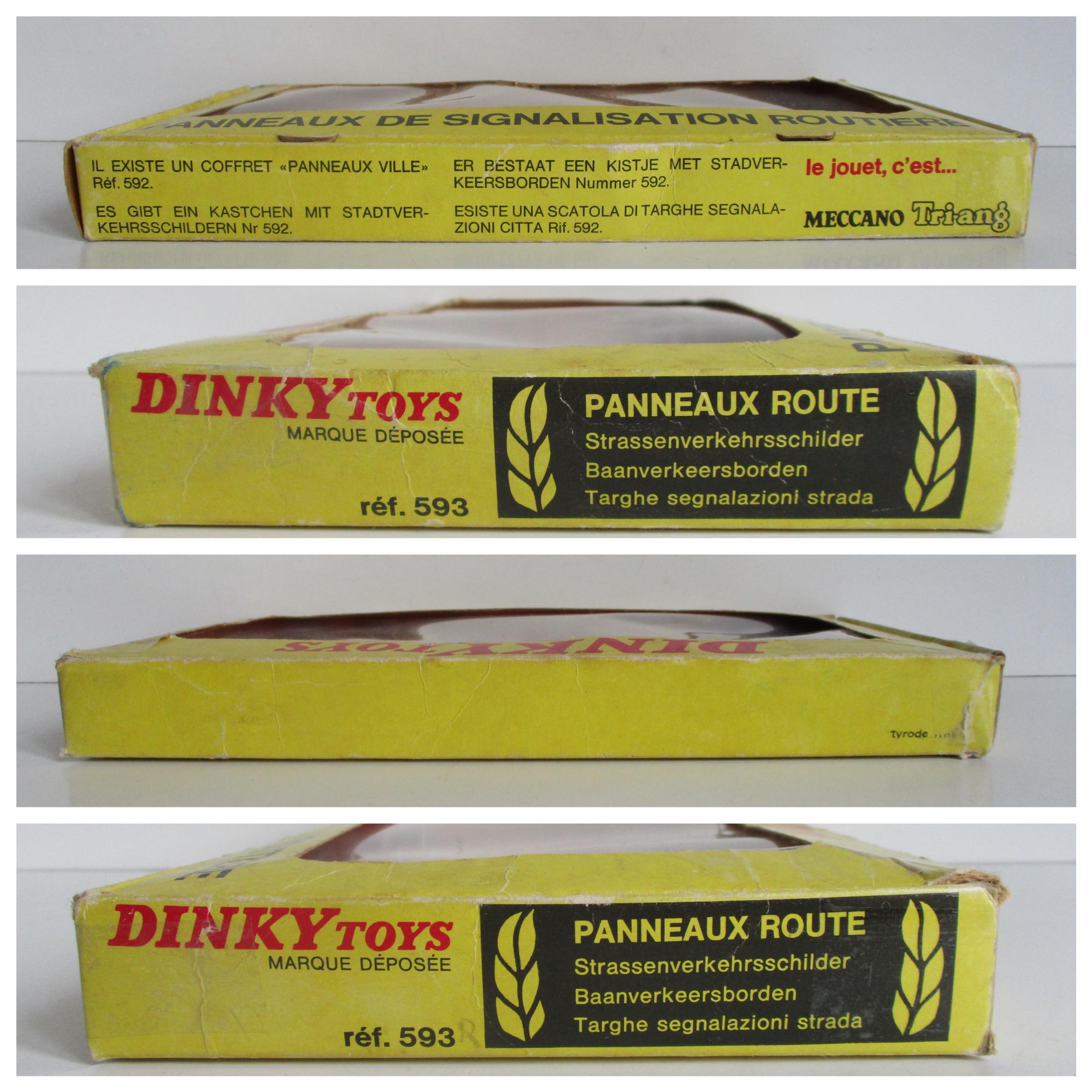 6 Panneaux De Signalisation Meccano Dinky Toys 1959 + Enseigne BP – échelle 1:43