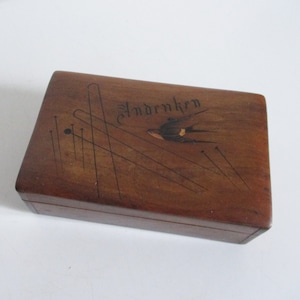 Antique vintage German wooden box, 1930s, Boite bois ancienne