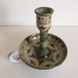 Vintage french stoneware candle-holder Roland Moreau 1960s Antique Grès Pottery Home decor, Bougeoir poterie, France