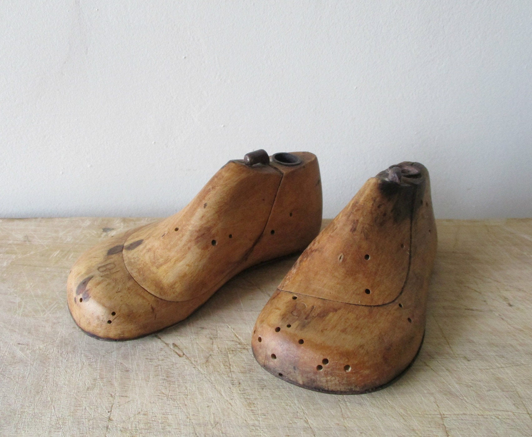 Antique vintage french little wooden shoe forms for children Etsy