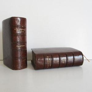 2 antique french missal Paroissien, 1890s, Leather cover missel, Religious book , France, Vintage