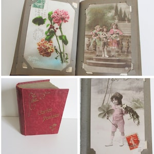 Antique french postcard album 98 photos, 1910s France, Vintage postcards , Carte postale CP Ephemera