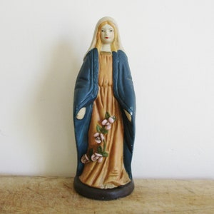 Vintage St.Elisabeth du Portugal Statue, 1960er Jahre Jungfrau Maria Sainte Elisabeth de Hongrie, Antiquität, Gips, Statue religieuse plâtre, Frankreich