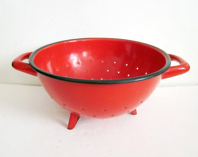 Vintage French Enamel Sieve Red Passoire émaillée Rouge Etsy