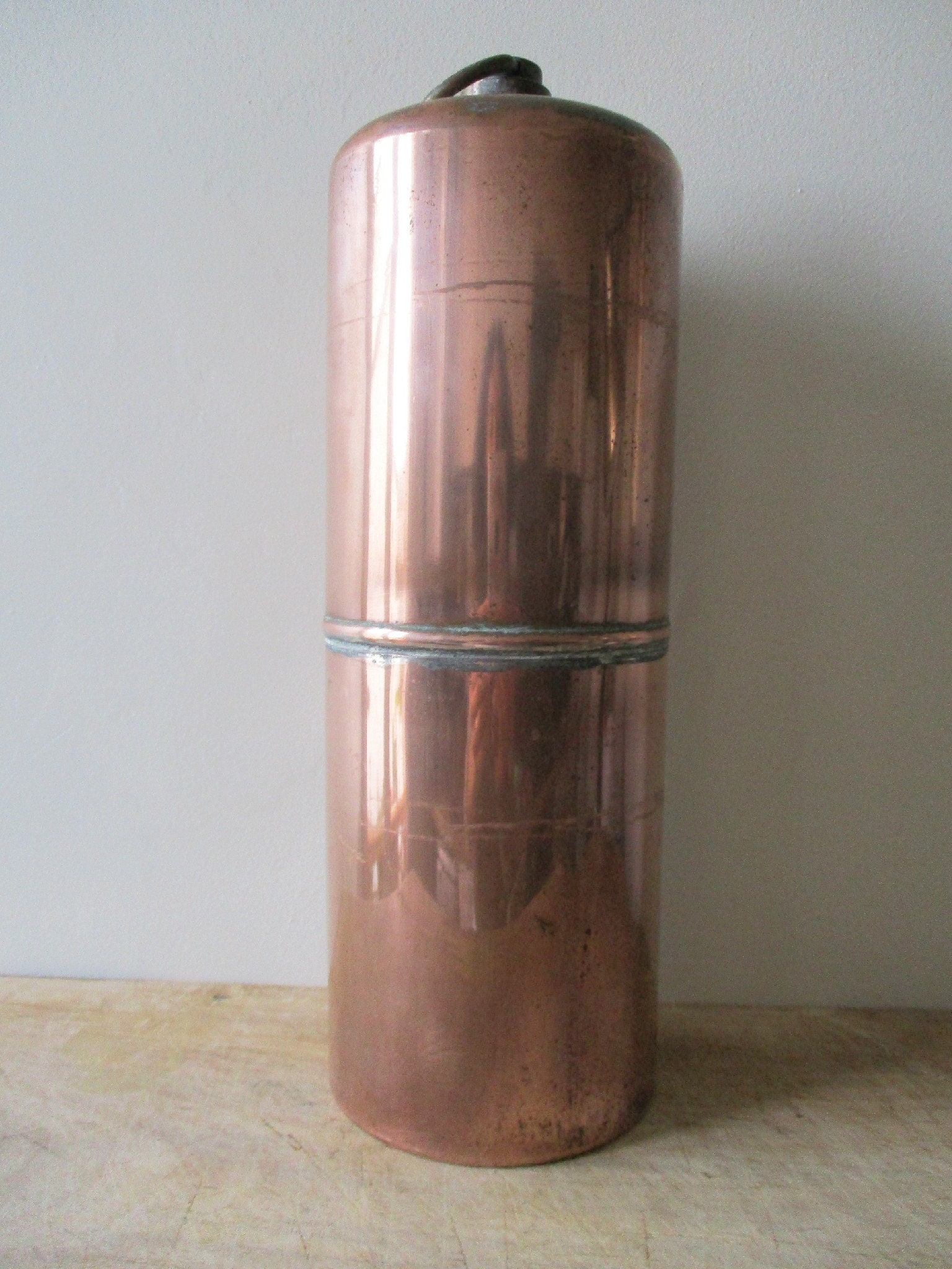 Antique french copper hot water bottle 1920s Vintage bed Etsy