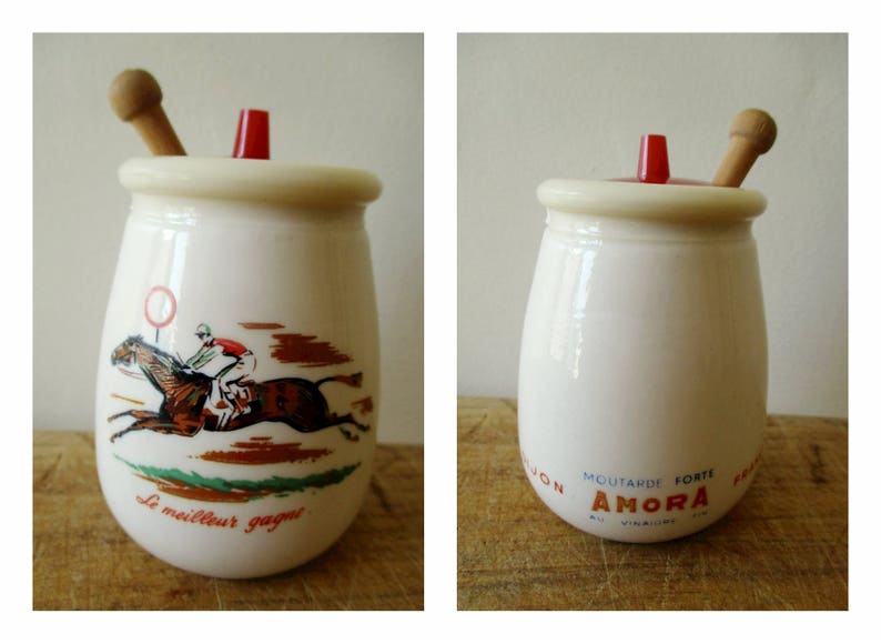 Vintage french mustard pot 1950s 1960s Moutardier AMORA Etsy
