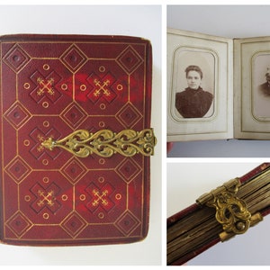 Antique french photos album, 1800s Complete vintage photo book, Old paper, Ephemera, France Photo CDV ancienne