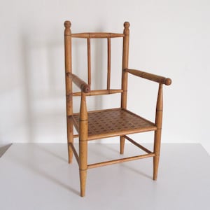 Antique french wooden chair for doll 1930s, Vintage furniture Toy, Dollhouse, Jouet, Chaise bois poupée