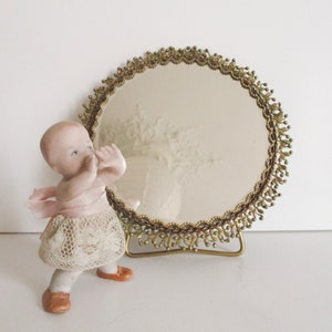 Antique french vanity bathroom mirror, 1920s, Vintage Shaving barber Boudoir mirror, Miroir de barbier, Retro bathroom