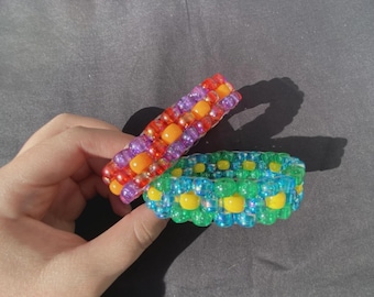 Matching Kandi Bracelets Set – Colorful PLUR Beaded Friendship Bracelets for Raves, Festivals & BFF Gifts