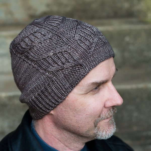 PATTERN 'Afreet Hat-Embers' Knit Hat Adult sizes Men Women Unisex gift DK