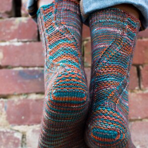 PATTERN 'Fleet Feet Socks' Knit Socks Adult sizes Men Women Unisex gift fingering sock image 5