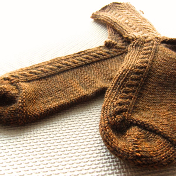PATTERN 'Power Socks' Knit Toe up Socks Adult sizes Men Women Unisex gift wide DK