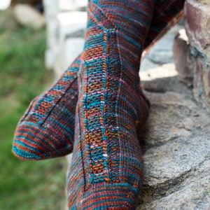 PATTERN 'Fleet Feet Socks' Knit Socks Adult sizes Men Women Unisex gift fingering sock image 2