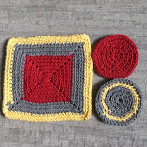 Three Hand Crocheted Washcloths Facial Pads 100% Cotton Sustainable Reusable Skincare Beauty Small Gift Stocking Stuffer