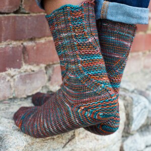 PATTERN 'Fleet Feet Socks' Knit Socks Adult sizes Men Women Unisex gift fingering sock image 3