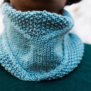 PATTERN &#39;Frozen Pond&#39; Knit small cowl cabled textured unisex DK gift