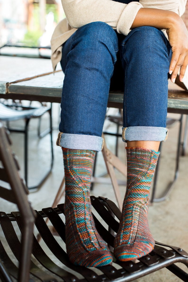 PATTERN 'Fleet Feet Socks' Knit Socks Adult sizes Men Women Unisex gift fingering sock image 1