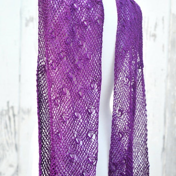 PATTERN 'Vincent and the Doctor' Knit Short row Shawl scarf unique lace