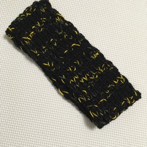 Hand knit Adult Teen Yellow Jacket Cotton Merino Headband Stocking Stuffer Small Gift