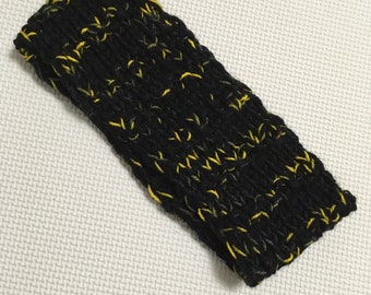 Hand knit Adult Teen Yellow Jacket Cotton Merino Headband Stocking Stuffer Small Gift