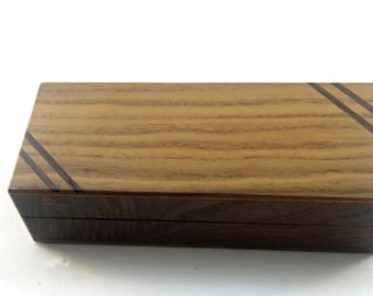 Exotic Wood Eyeglasses Case - Black Walnut With Wenge Accents (GC6332 )