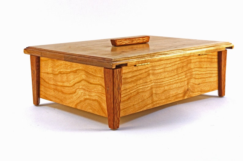 Handmade Exotic Wood Keepsake Box Cherry With Lacewood Etsy