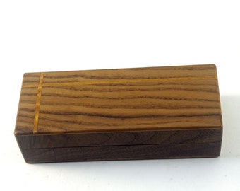 Exotic Wood Eyeglasses Case - Black Walnut With Roasted Maple Accents (GC6314 )