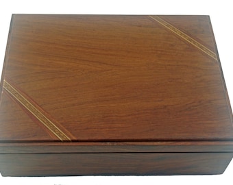 Exotic Wood Jewelry Box : Bubinga With Leopardwood & Cherry Accents  (JB5742 )