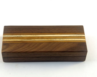 Exotic Wood Eyeglasses Case - Black Walnut With Spalted Maple & Roasted Maple Accents (GC5760  )